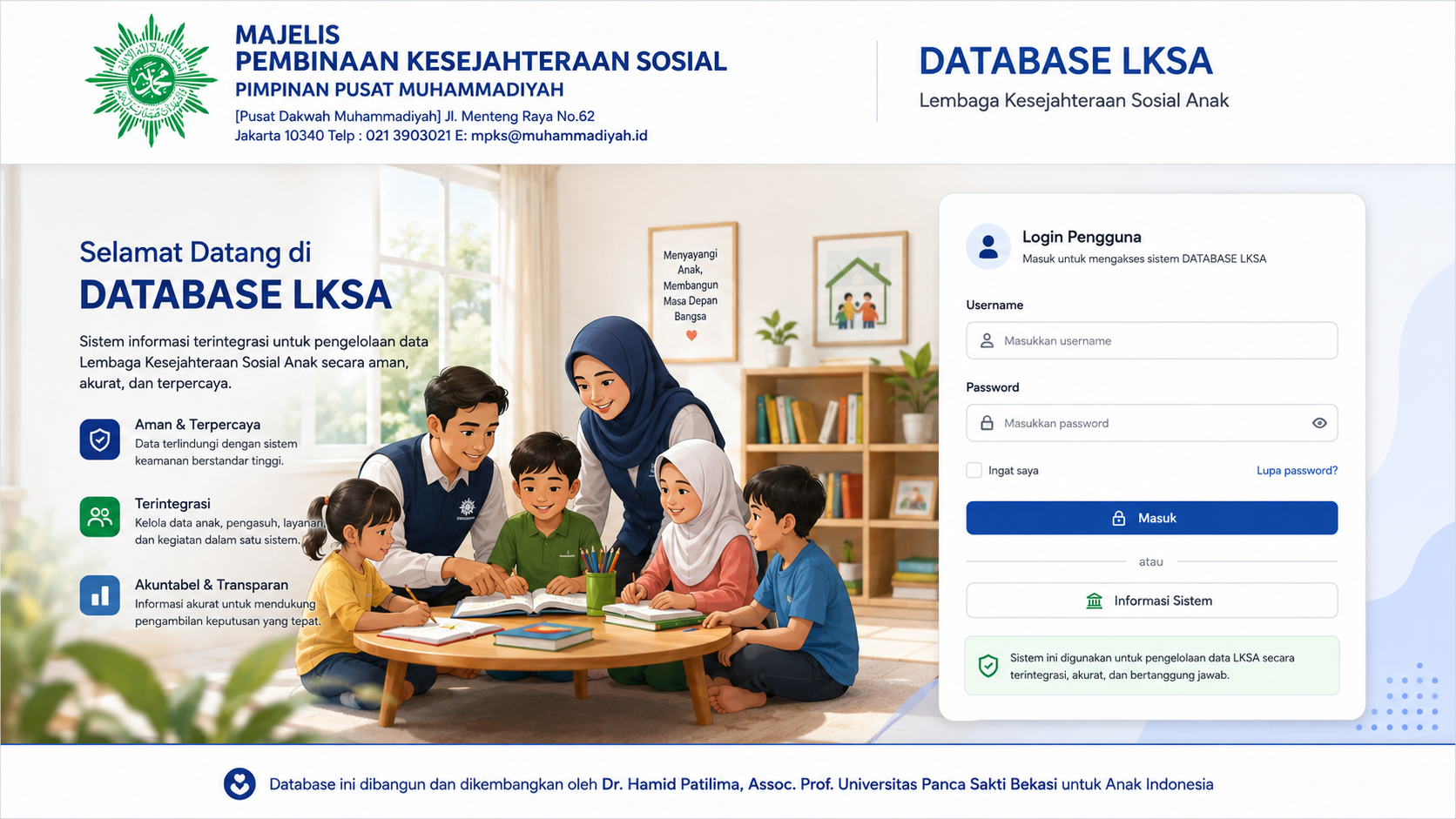 Ilustrasi pengasuh dan anak-anak dalam suasana belajar dan pengasuhan